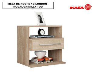 MESA DE NOCHE 1C LONDON - NOGAL/VAINILLA TOU