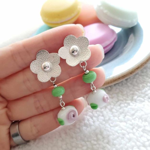 Aretes Flor Pastel - Manifester La Vie