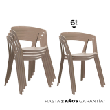 Pack 6 Sillas Alice Gris Lisso