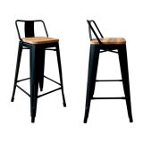 Banco Vintage C/ Respaldar Wood Altura 77 cm