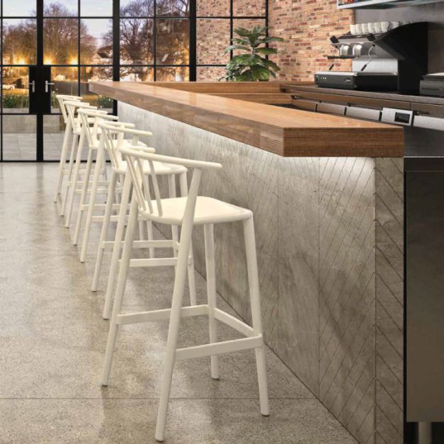 Pack 4 Bancos Woody Medio H75.5 cm Marfil