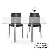 1 Mesa Simplex RA 1475 2LY + 6 Sillas Ada SB