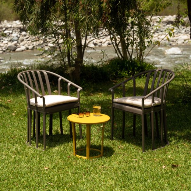 Set 2 Sillones Raff + 1 Mesa Raff Chocolate