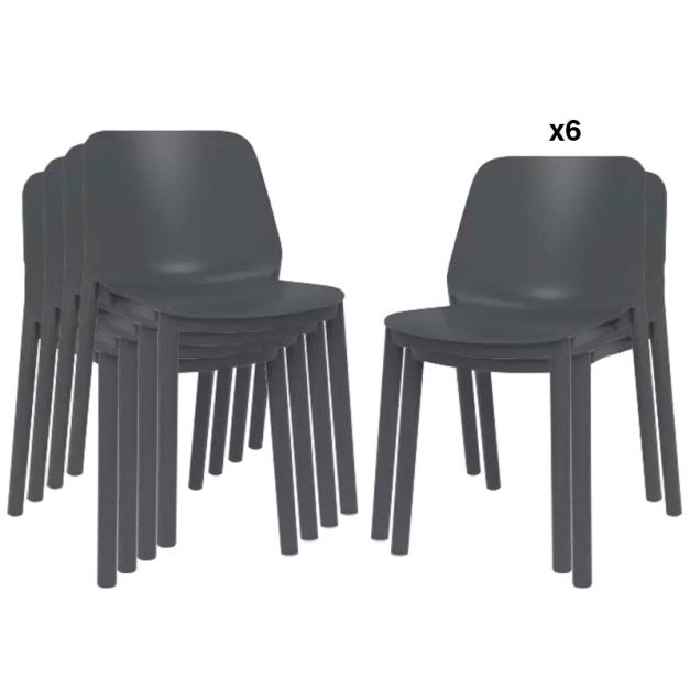 Pack 6 Sillas One SB Gris Oscuro