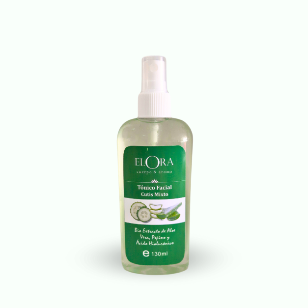 Tónico para Cutis Mixto - CON BIO EXTRACTO DE ALOE VERA, PEPINO & ÁCIDO HIALURÓNICO