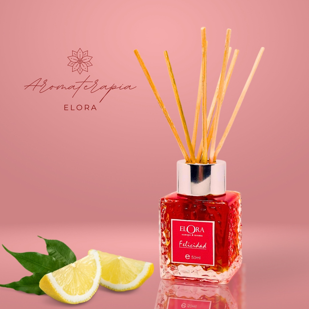 Difusor de Varillas: Felicidad - FRAGANCIA CÍTRICA Y FLORAL