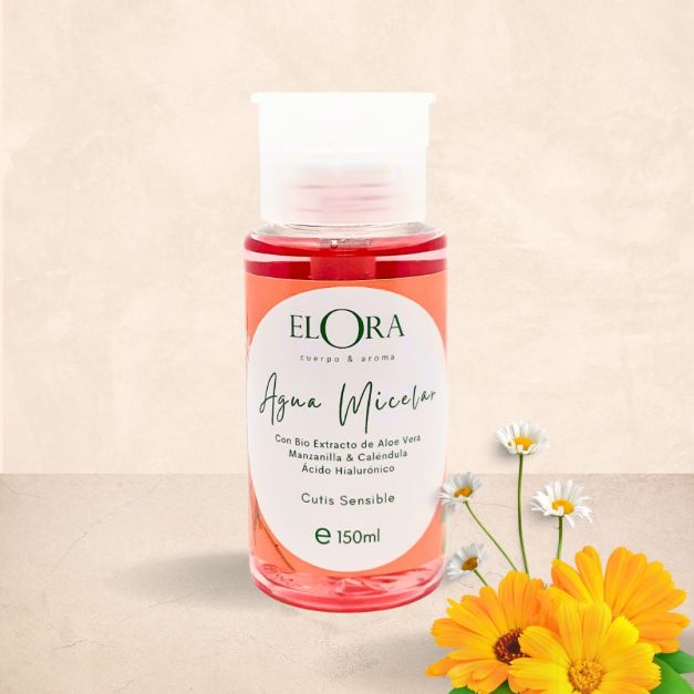 Agua Micelar CUTIS SENSIBLE - CON BIO EXTRACTO DE ALOE VERA, MANZANILLA & CALÉNDULA