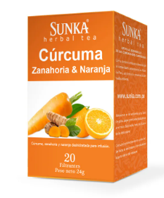FILTRANTE CÚRCUMA, ZANAHORIA Y NARANJA 20UNDS - SUNKA