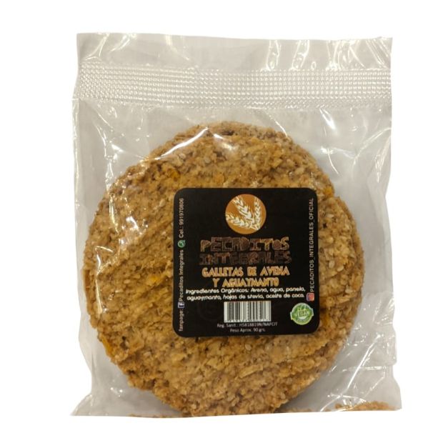 GALLETA DE AVENA Y AGUAYMANTO 90GR - PECADITOS INTEGTRALES