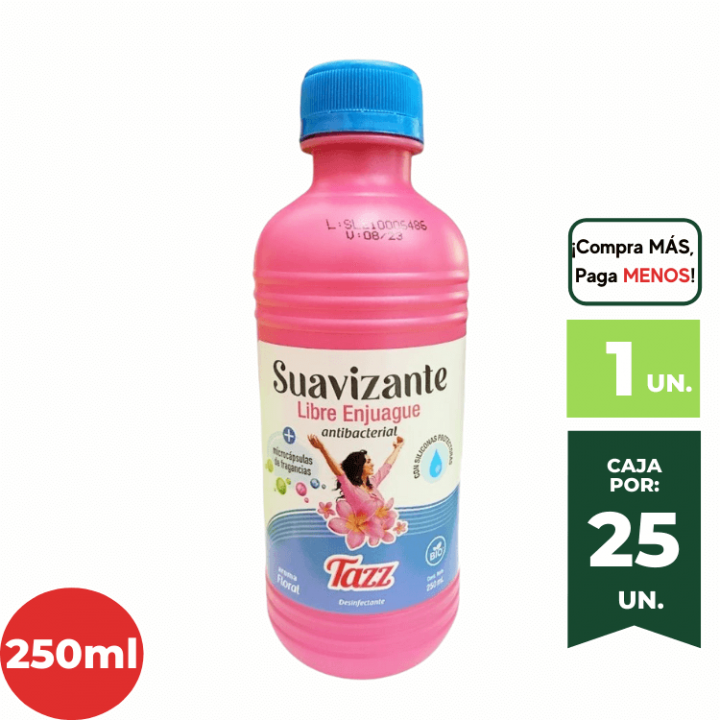 Suavizante de Ropa TAZZ Libre Enjuague Aroma Floral Botella 250ml.