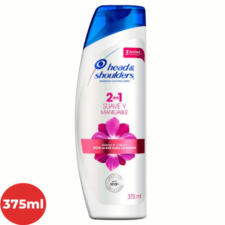 Shampoo HEAD & SHOULDERS Suave y Manejable Frasco 375ml.