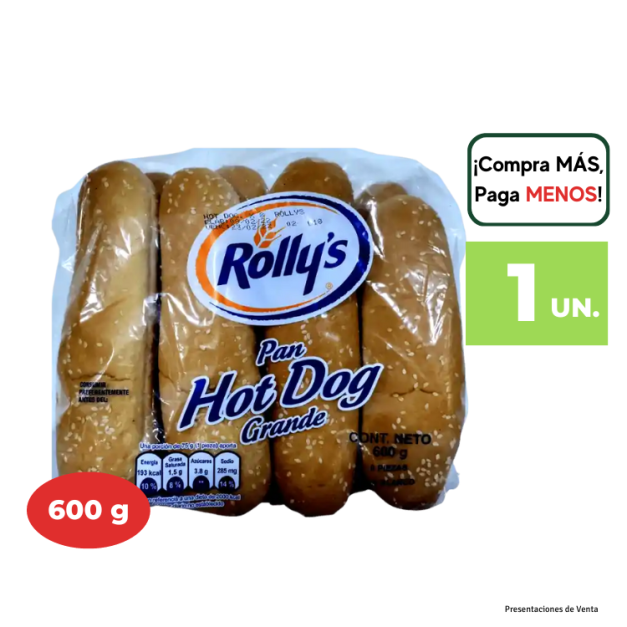 Pan para Hot Dog ROLLY'S Bolsa 8un