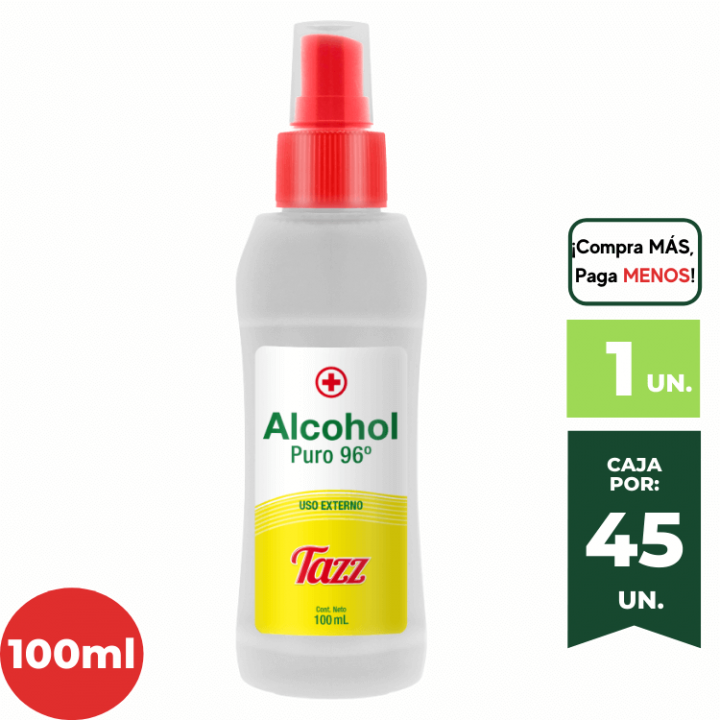 Alcohol Rectificado 96° TAZZ Spray 100ml.