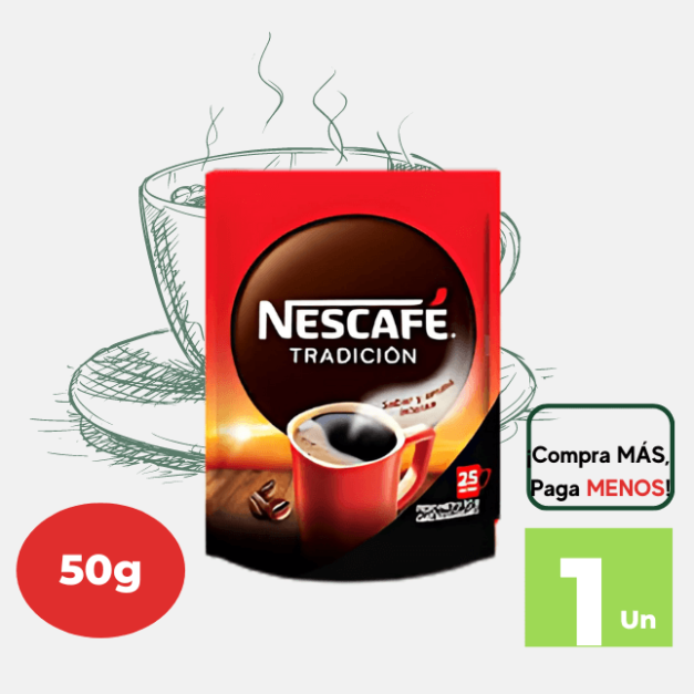 Café Instantaneo NESCAFÉ Tradicion 50g.