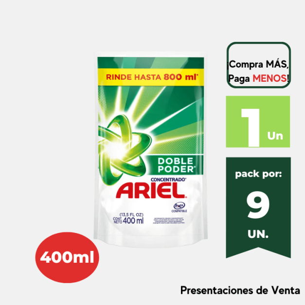 Detergente ARIEL Liquido 400 ml