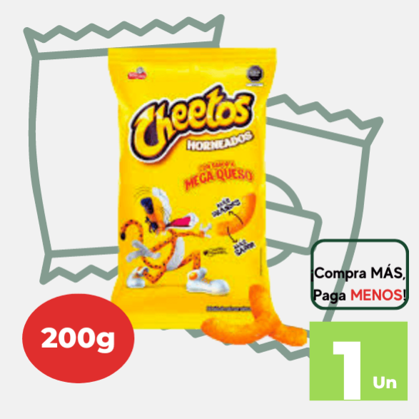 Piqueos CHEETOS Horneados Queso Bolsa 200g