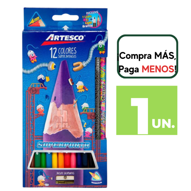 Colores ARTESCO + sacapuntas + lapices.