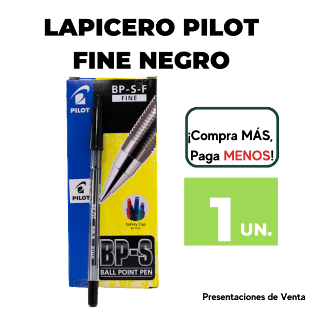 LAPICERO PILOT FINE NEGRO.