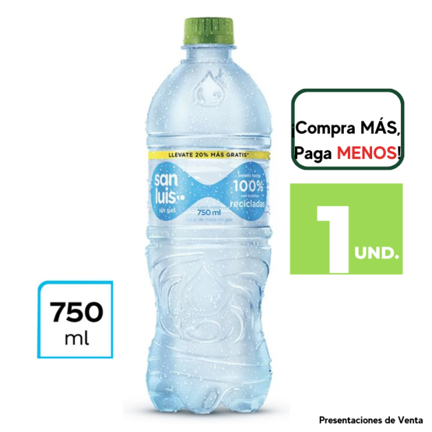 AGUA SIN GAS SAN LUIS 750ML
