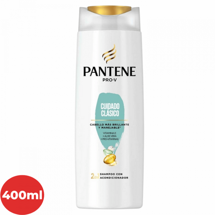 Shampoo con Acondicionador PANTENE Cuidado Clásico Frasco 400ml.