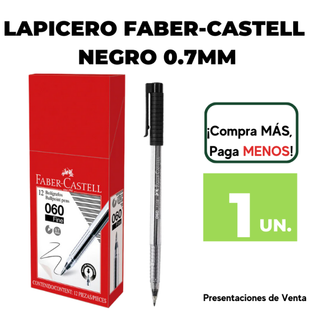 LAPICERO FABER-CASTELL NEGRO 0.7MM.