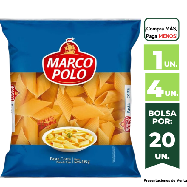 Fideos Macarrón MARCO POLO Bolsa 235g.