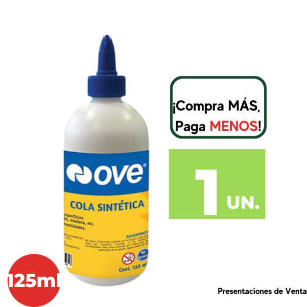 Goma Liquida OVE Frasco 125ml.