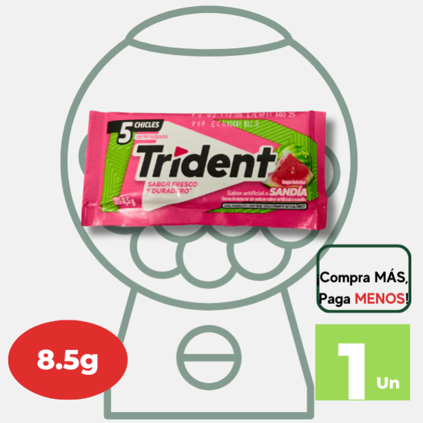 Goma de mascar TRIDENT Sandía Paquete 8.5g.