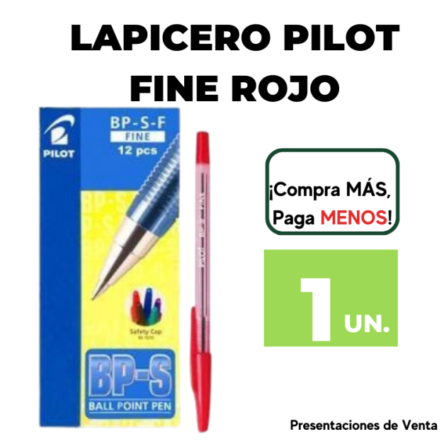 LAPICERO PILOT FINE ROJO.