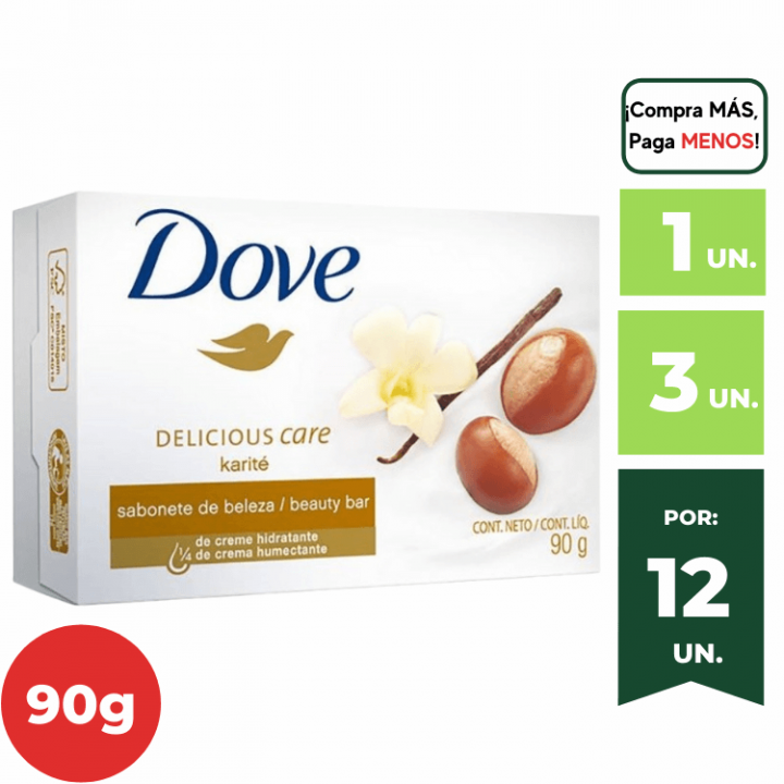 Jabón de Tocador DOVE Delicious Care Karite Barra 90g.