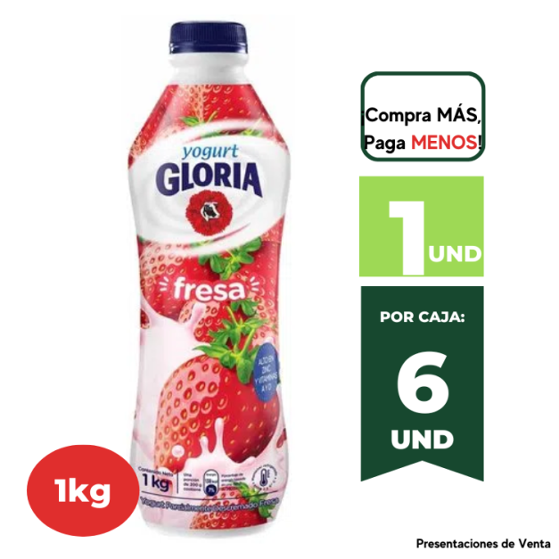 YOGURT BEBIBLE GLORIA FRESA BOTELLA 1KG.