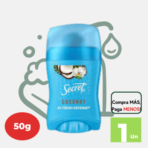 Desodorante para mujer SECRET Coconut 4x Fresh Defense 45g