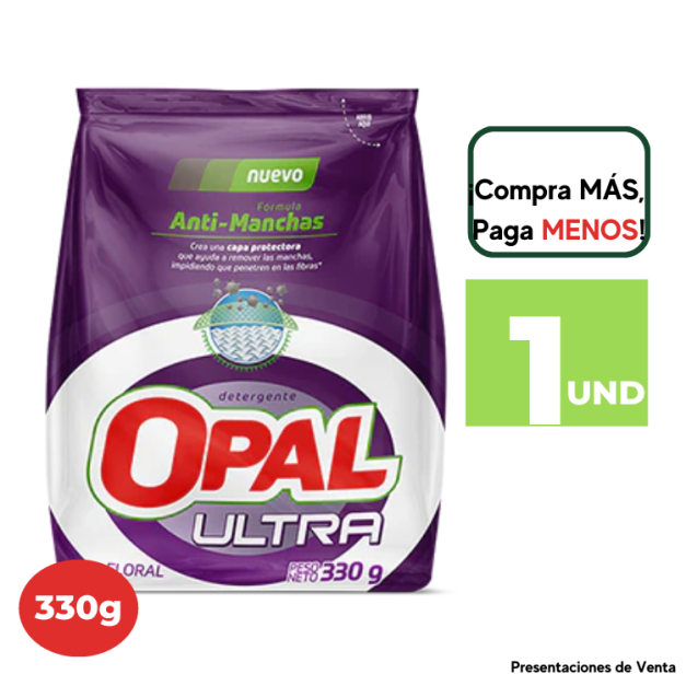 Detergente en Polvo OPAL ULTRA Floral 330g.