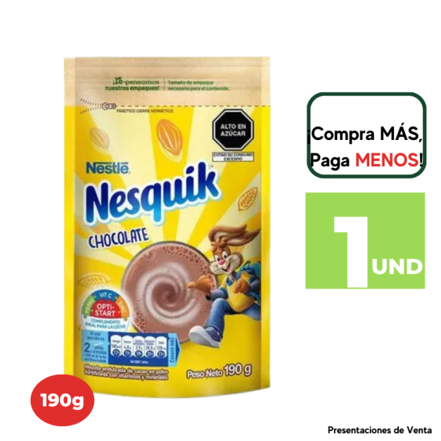 CHOCOLATE INSTANTÁNEO NESQUIK DOYPACK 190G