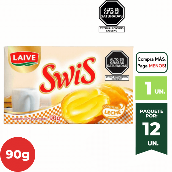 Margarina LAIVE SWIS con Sal Barra 90g.