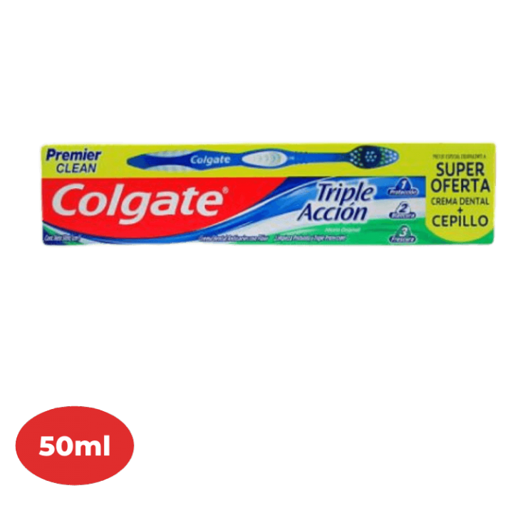 Pasta Dental COLGATE Triple Acción Tubo 50ml + Cepillo
