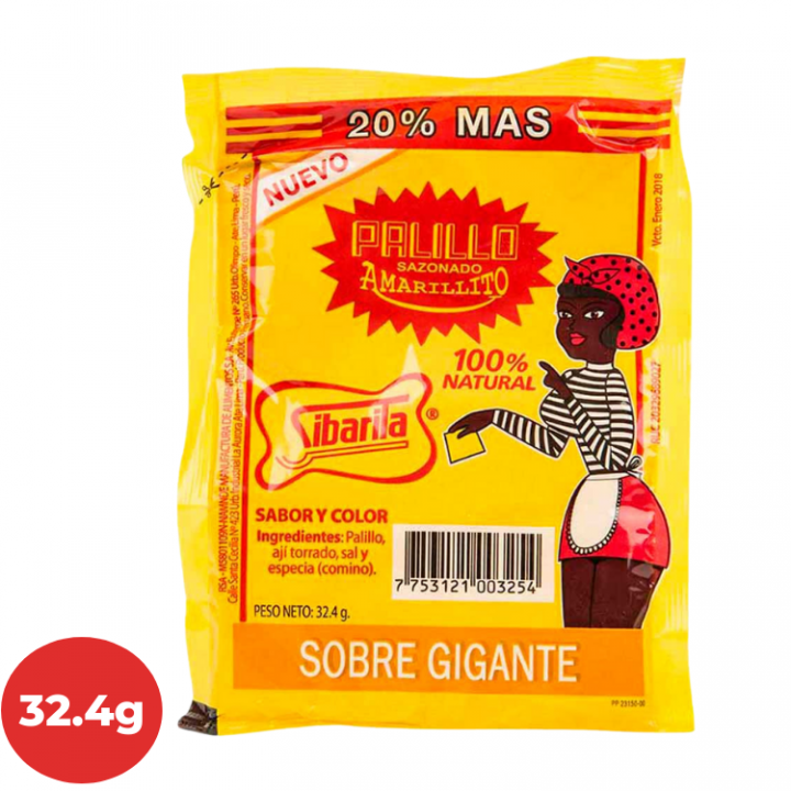 Condimento SIBARITA Palillo amarillito Sobre 32.4Gr