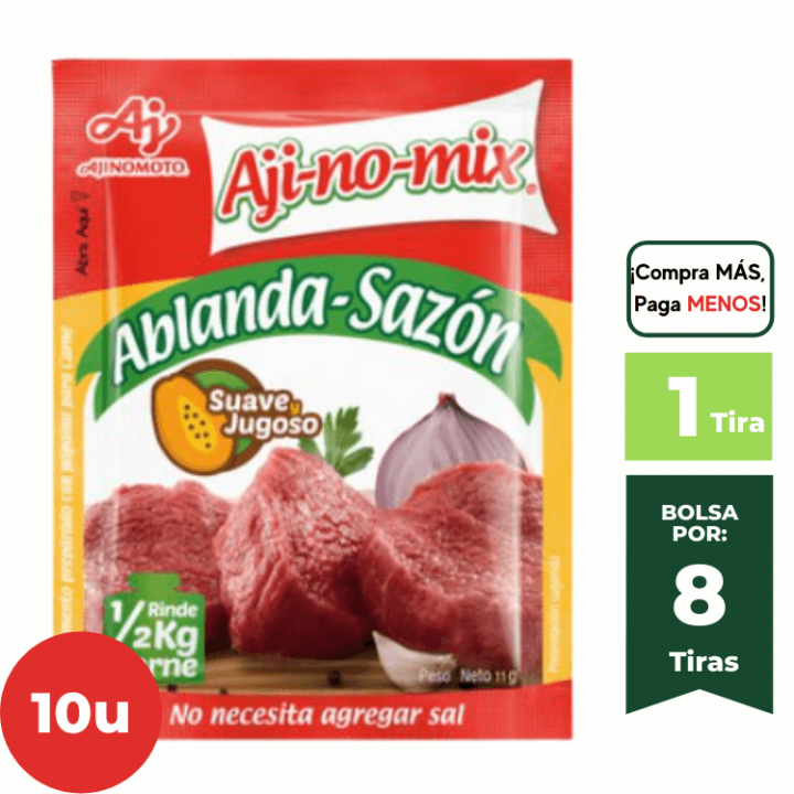 Sazonador Ablanda Sazón AJINOMIX Sobre 12g. Tira 10Un.