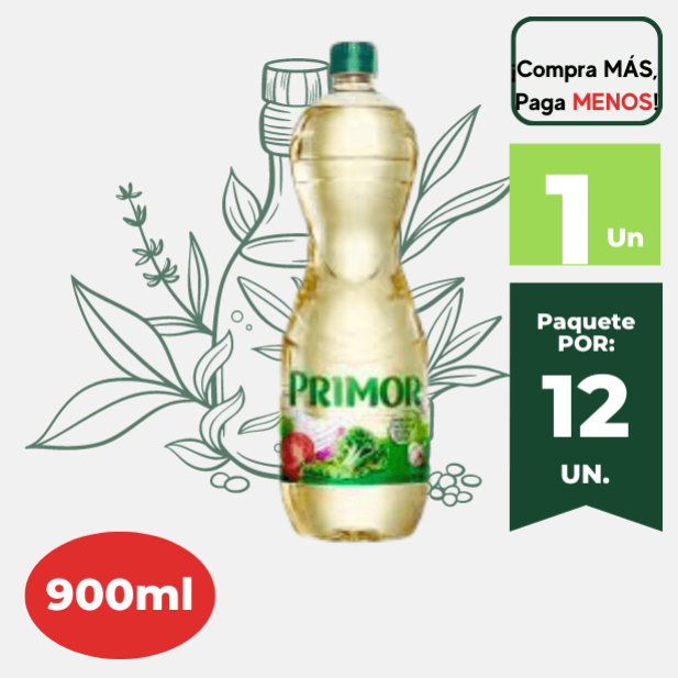 Aceite Vegetal PRIMOR Botella 900ml.