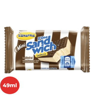 Helado D'ONOFRIO Mini Sandwich Vainilla Bolsa 49 ml