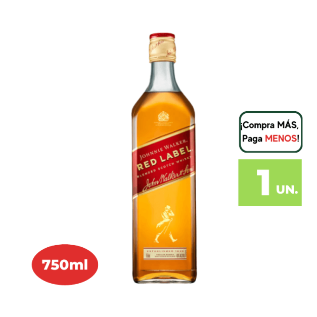 Whisky Johnnie Walker RED LABEL Botella 750ml