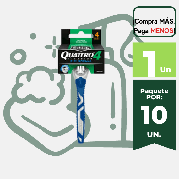 Maquina de Afeitar SCHICK Titanio y Diamante 4 Hojas