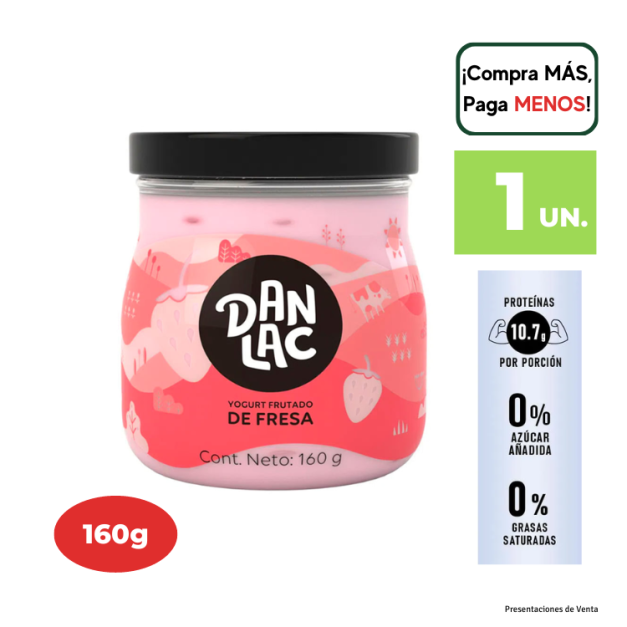 Yogurt Bebible DANLAC frutado de fresa botella 160gr