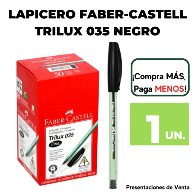 LAPICERO FABER-CASTELL TRILUX 035 NEGRO.