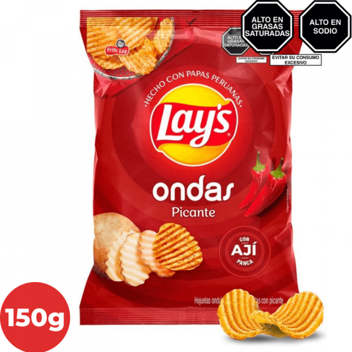 Papas LAYS Ondas Picante Bolsa 150g