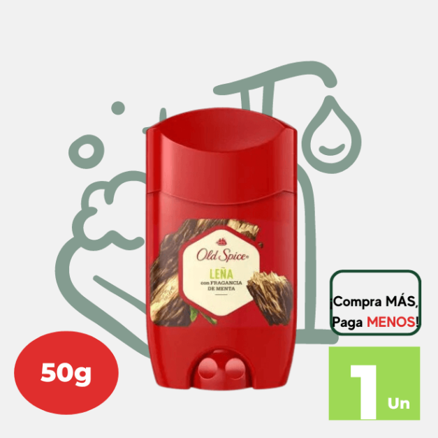 Desodorante para hombre en Barra OLD SPICE Leña Frasco 50g