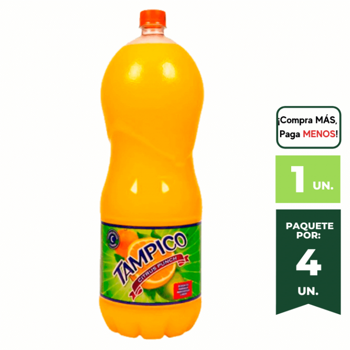 Refresco TAMPICO Citrus Punch Naranja Botella 3L.
