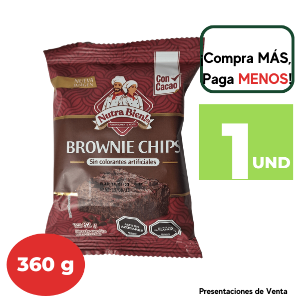 Brownie Nutra Bien con Chips de Chocolate Bolsa 62