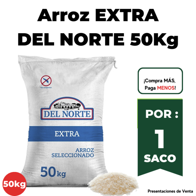 Arroz EXTRA DEL NORTE 50Kg.