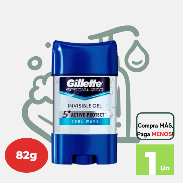 Desodorante para hombre GILLETTE Cool Wave Frasco 82g